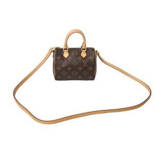 LOUIS VUITTON Speedy handbag Monogram Leather Brown canvas tanned leather